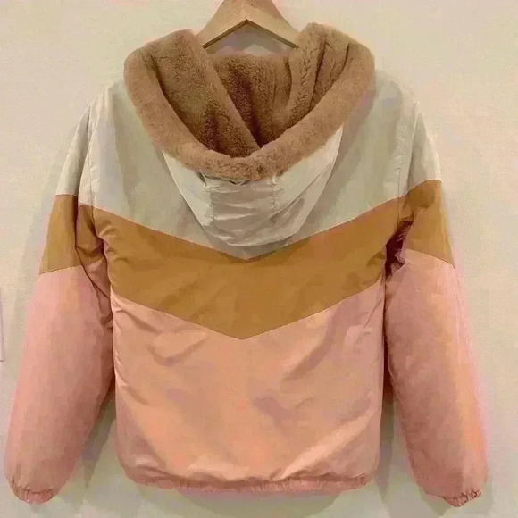 Anthropologie Kacie Colorblocked Reversible Fur Parka Size XXS - Picture 7 of 7
